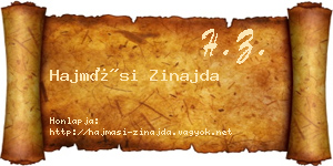 Hajmási Zinajda névjegykártya